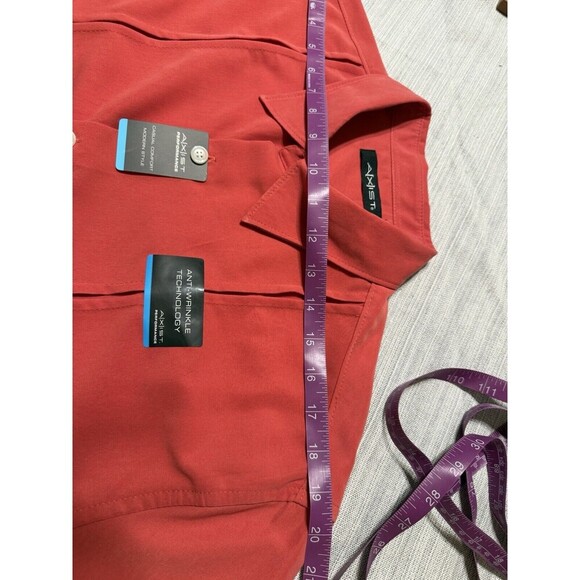Men AXIST Bowling Shirt  blood orange  Large  Anti-wrinkle NWT - Picture 7 of 9